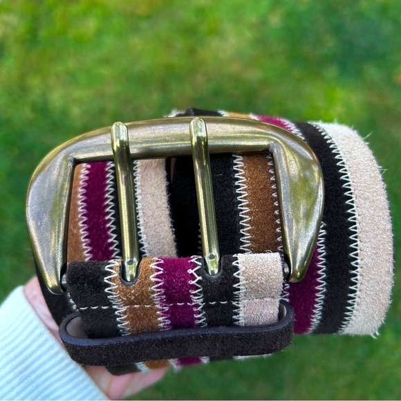 Saks Fifth Ave Genuine Leather Wide Multicolor Belt main image 9